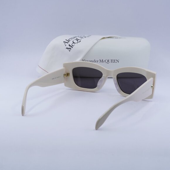 Final Price! Alexander McQueen AM0426S 005 Ivory/Grey Sunglasses main image 8
